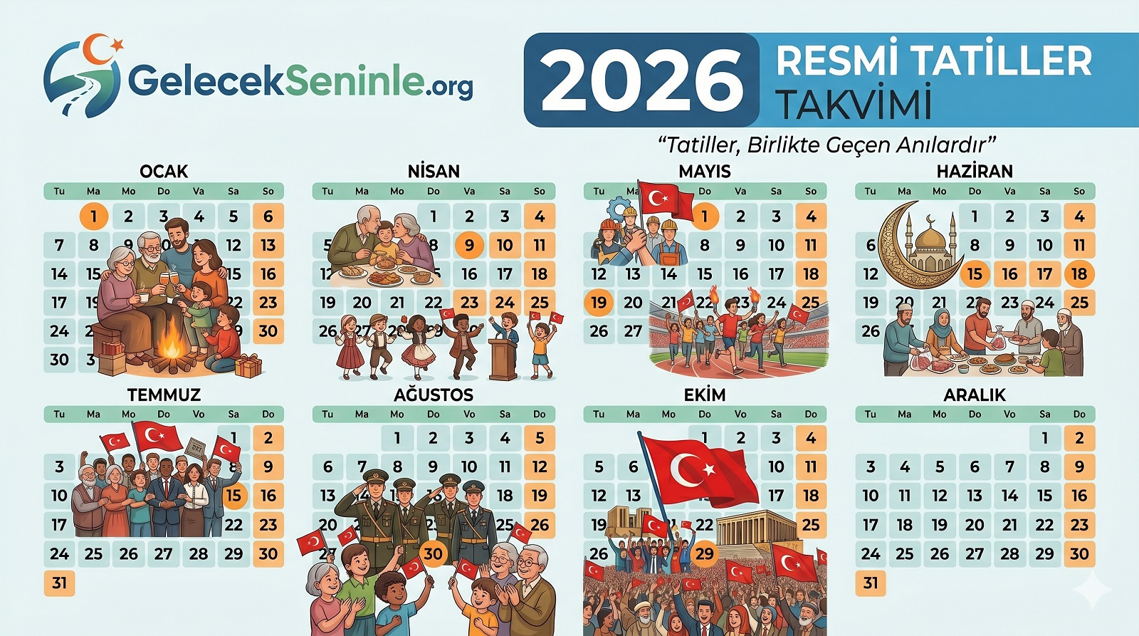 2026 Resmi Tatiller Takvimi